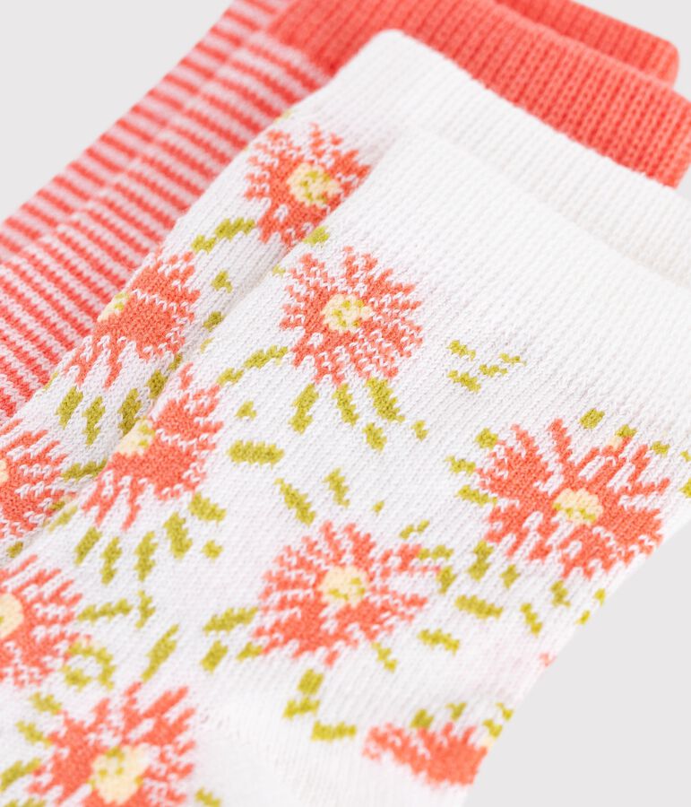 Babies' floral-print cotton socks - 2-pack variante 1