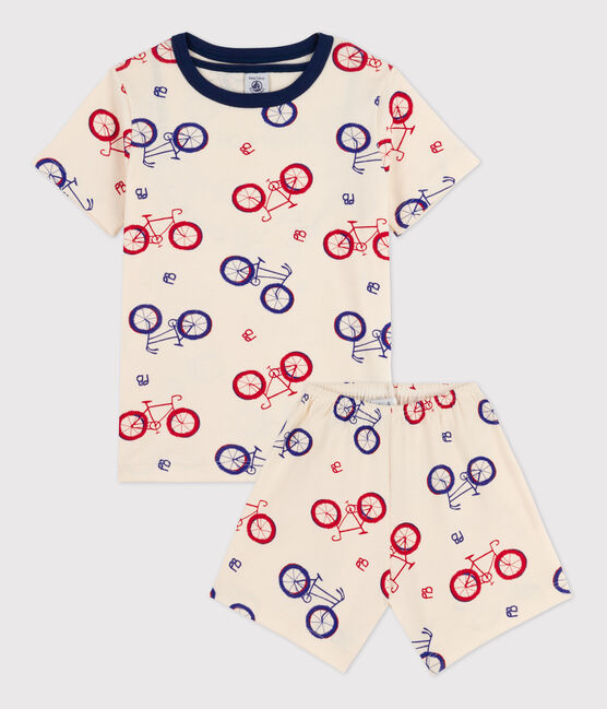 Unisex Bike Themed Cotton Short Pyjamas AVALANCHE white/MULTICO
