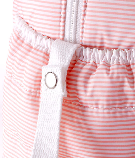 Unisex baby pinstriped changing bag ROSAKO pink/MARSHMALLOW white