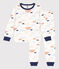 Children's Unisex Cloud Patterned Fleece Pyjamas MARSHMALLOW white/MULTICO white