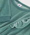 Girls' long-sleeved dress in plain bouclé velvet BRUT green