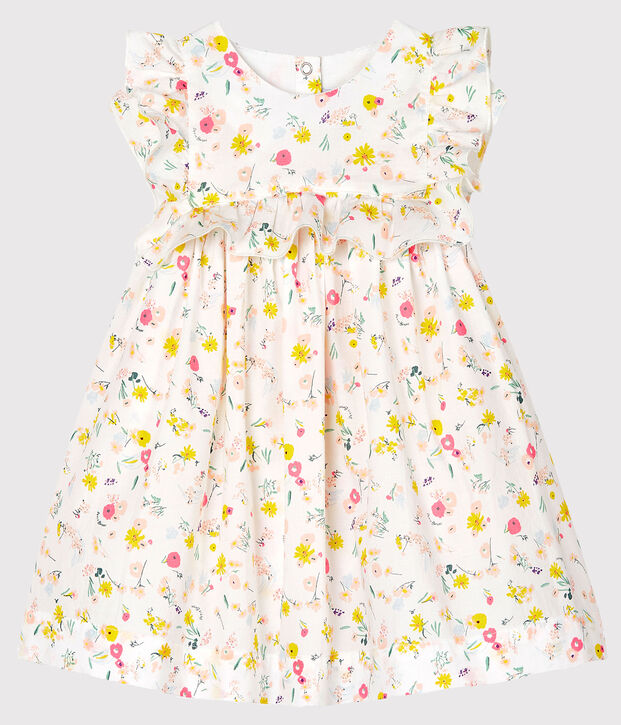 Baby Girls' Printed Short-Sleeved Dress white/multicolor