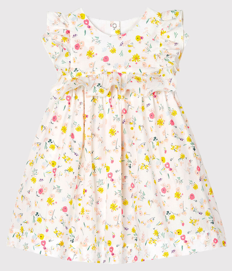Baby Girls' Printed Short-Sleeved Dress white/multicolor