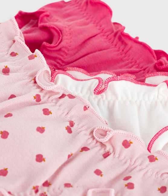 Pack of children's frilly apple-print cotton pants variante 1