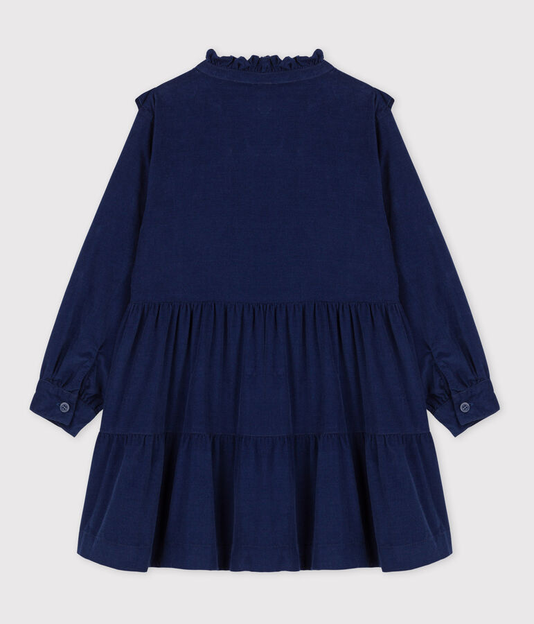 Girls' Long-Sleeved Velvet Dress blue