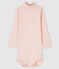 Baby's long-sleeved roll-neck bodysuit MINOIS pink/MARSHMALLOW white