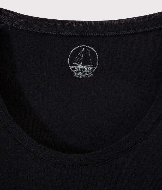 Women's Fine Rib Knit T-Shirt black