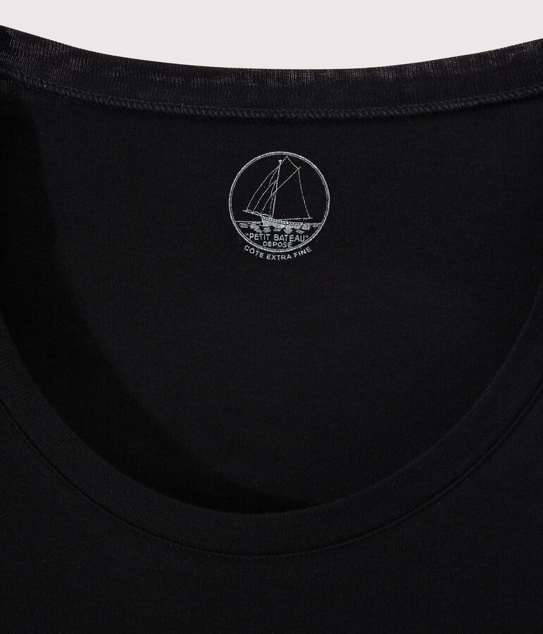 Women's Fine Rib Knit T-Shirt black