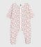 Babies' floral-print velour pyjamas MARSHMALLOW white/MULTICO white