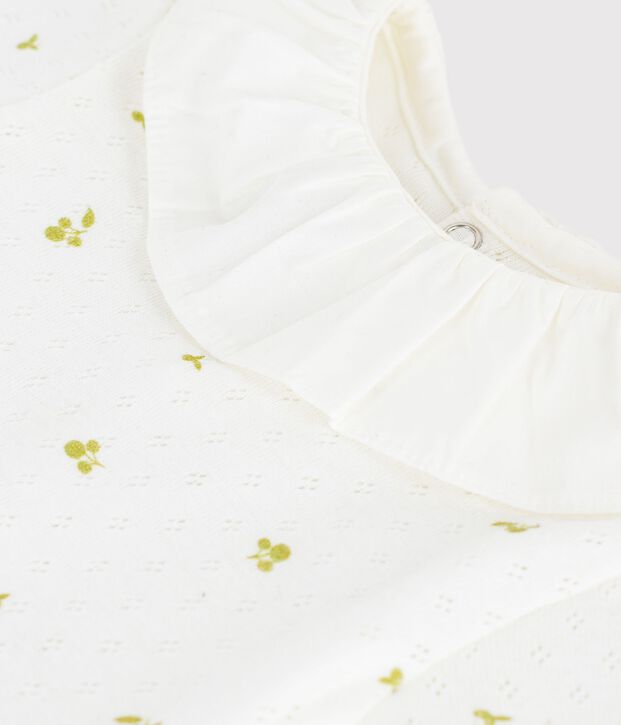 Babies' floral print cotton body white/green