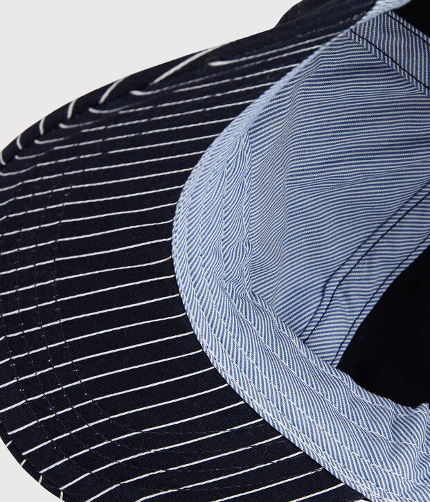 Baby Boys' Terry Cap with Badge. blue/white