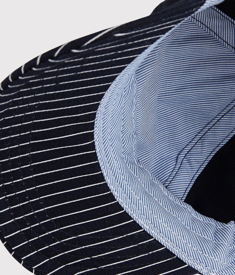 Baby Boys' Terry Cap with Badge. blue/white