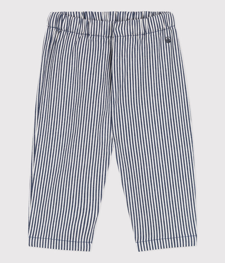 Babies' Striped Cotton Trousers blue/white