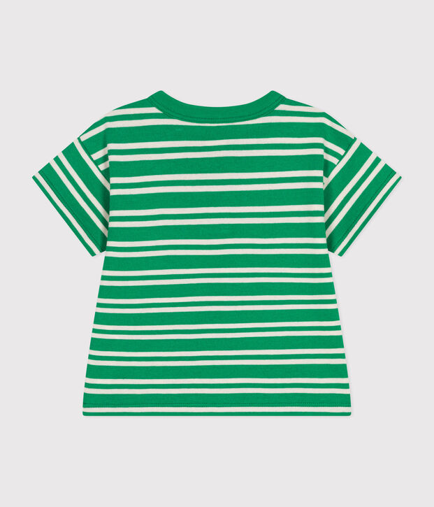 Babies' Short-Sleeved Jersey T-Shirt green/ecru