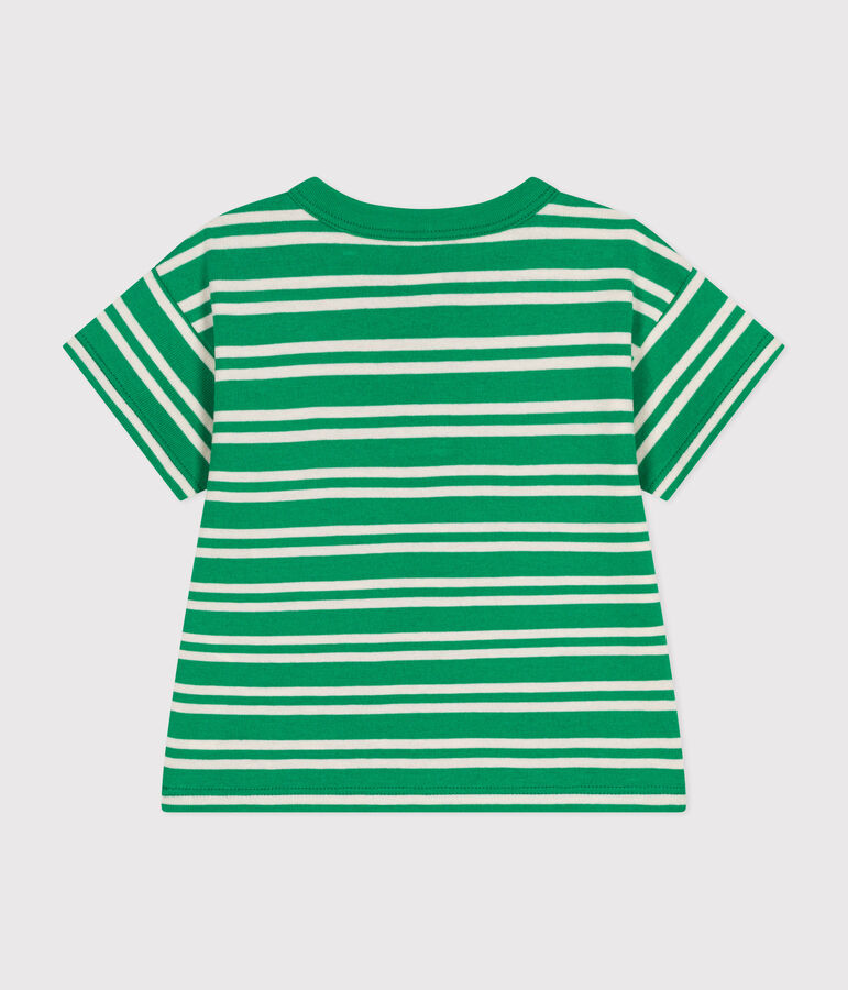 Babies' Short-Sleeved Jersey T-Shirt green/ecru