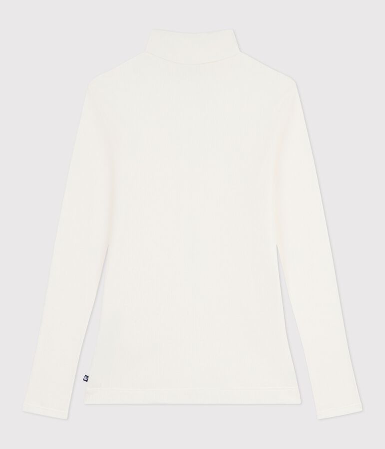 The Iconic rollneck for women in wool and cotton Ecru