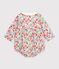 Babies' flower print cotton playsuit white/multicolor