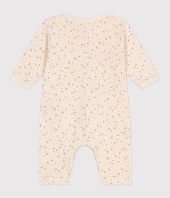 Babies' star print cotton jumpsuit AVALANCHE white/MULTICO