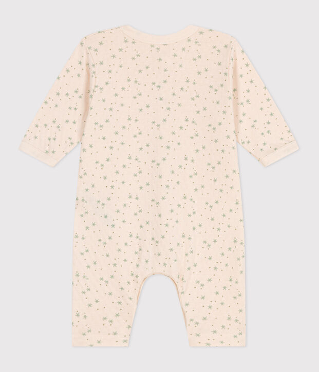 Babies' star print cotton jumpsuit Ecru/multicolor