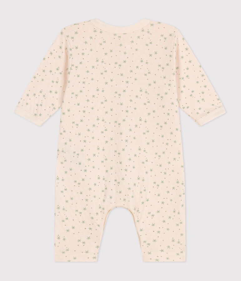 Babies' star print cotton jumpsuit Ecru/multicolor