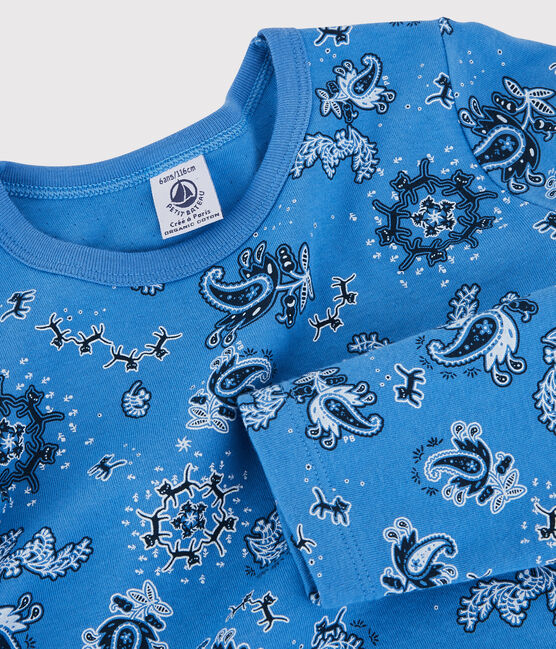 Unisex Bandanna Organic Cotton Pyjamas BRASIER blue/MULTICO white