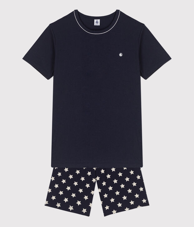 Boys' Starry Cotton Short Pyjamas blue/white