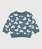 Babies' owl-print cotton sweatshirt GOBELIN grey/MULTICO