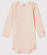 Babies' Striped Long-Sleeved Bodysuit in Cotton/Wool