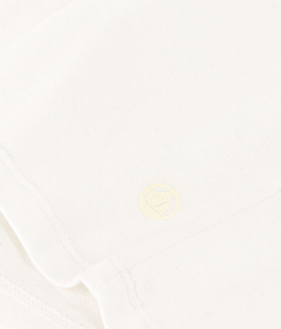 Women's Straight long-sleeved V-necked fine jersey T-shirt ECUME white