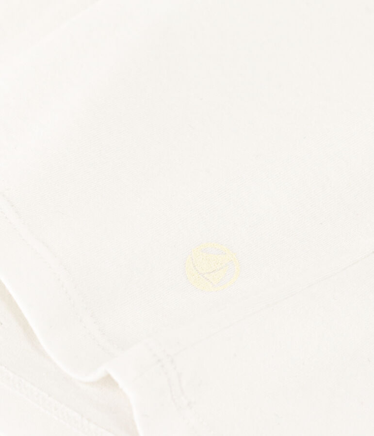 Women's Straight long-sleeved V-necked fine jersey T-shirt ECUME white