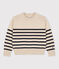 Women's' Woollen Breton Pullover AVALANCHE white/SMOKING blue