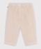 Babies' plain corduroy trousers Ecru