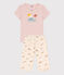 Girls' Animal Themed Short Cotton Pyjamas SALINE pink/MULTICO white