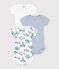 Pack of short-sleeved star print cotton bodies for babies multicolor
