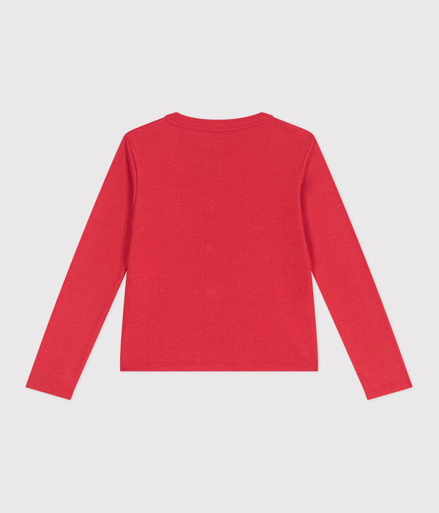 Children's plain cotton cardigan red