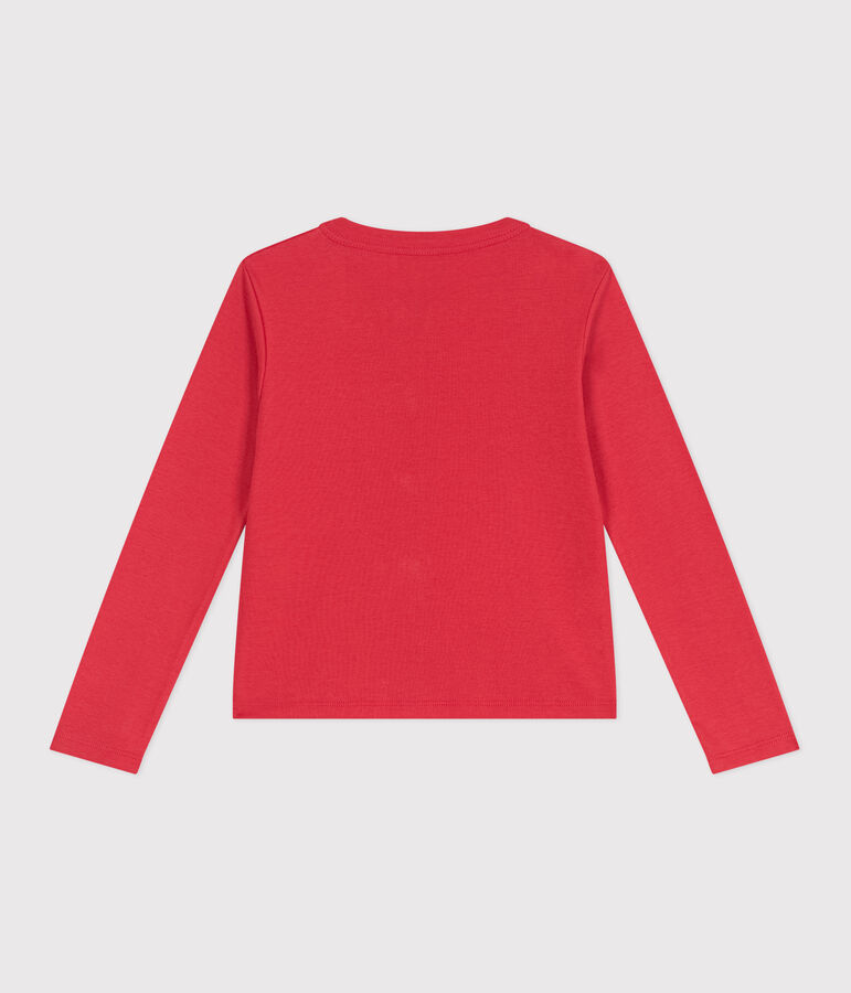 Children's plain cotton cardigan red