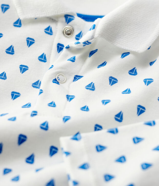 Babies' Cotton Bodysuit white/blue