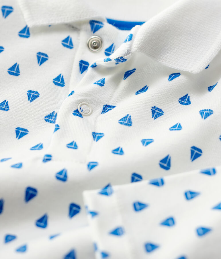 Babies' Cotton Bodysuit white/blue