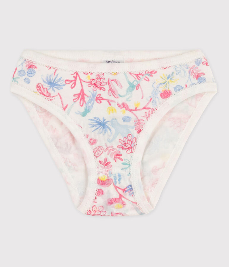 Girls' Cotton Briefs white/multicolor