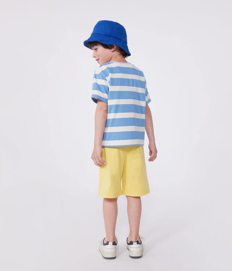 Children's short-sleeved stripy cotton T-shirt ALASKA blue/AVALANCHE