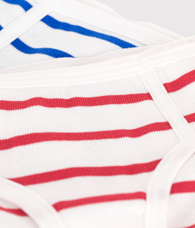 Children's high-waisted stripy cotton pants - 2-Pack multicolor