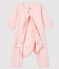 Baby Girls' Starry Footless Organic Cotton Bodyjama FLEUR pink/CONCRETE grey