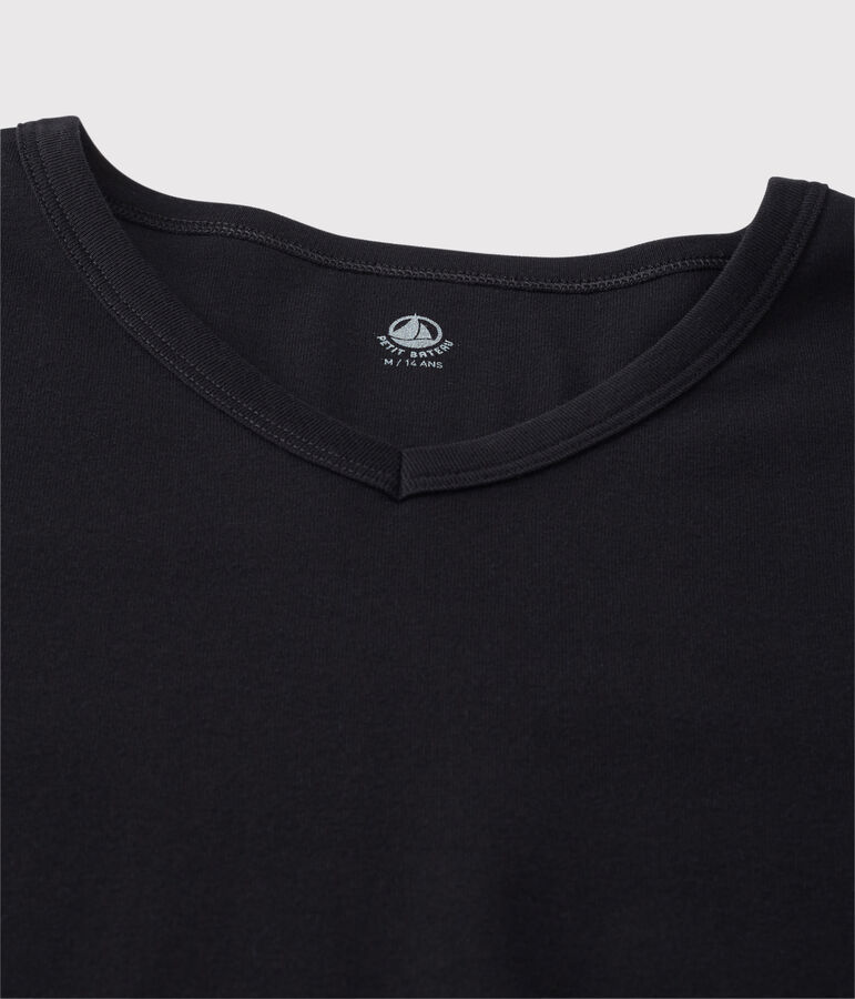 Men's short-sleeved V-neck T-shirt black