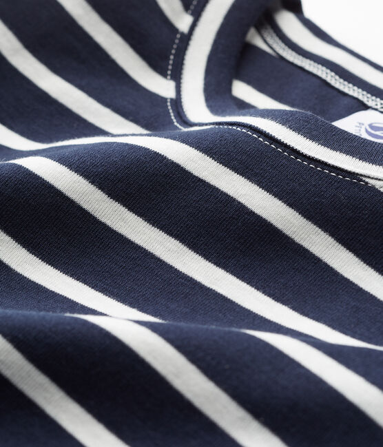 women's short sleeved striped t-shirt SMOKING blue/MARSHMALLOW white