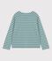 Women's Buttoned Breton Cotton Top BRUT green/AVALANCHE white