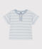 Babies' Short-Sleeved Striped Jersey T-Shirt GOMME /MARSHMALLOW