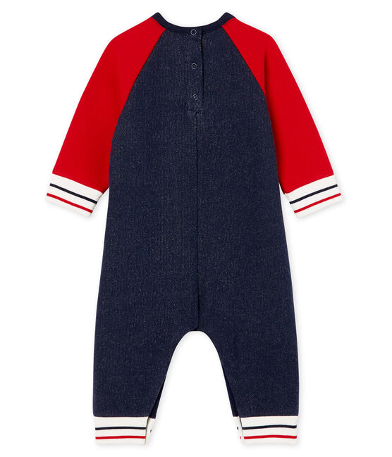 Baby Boys' Long Fleece Jumpsuit SMOKING blue/TERKUIT red