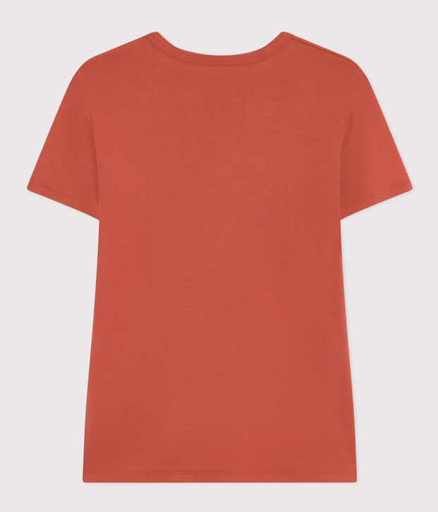 Women's Iconic Plain Cotton V-neck T-Shirt brown