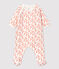 Babies' Organic Cotton Sleepsuit MARSHMALLOW white/PAPAYE
