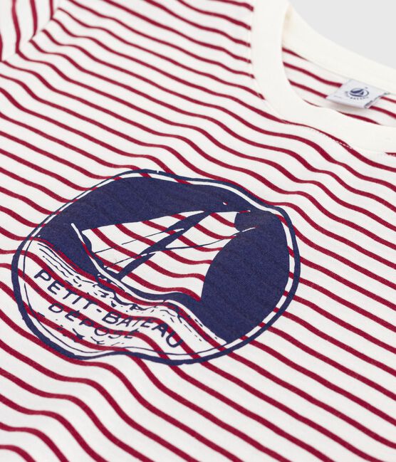 The Straight short-sleeved cotton T-shirt for women MILK red/AMARANTE